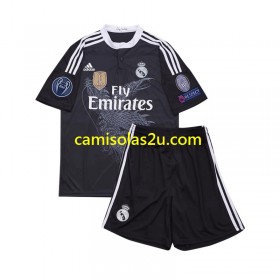 Camisolas de futebol Real Madrid 2014 Retro Criança Equipamento 3ª Manga Curta